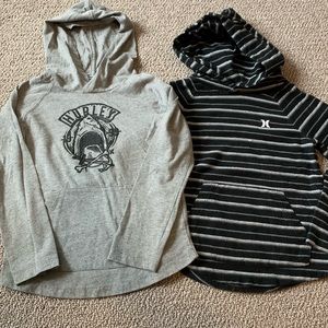 2 Hurley long sleeve tops